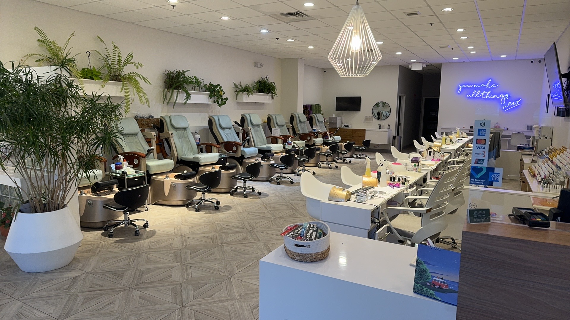 Wide interior photo of Numi Nails & Spa